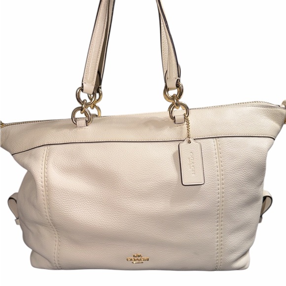 Coach Handbags - Coach Lenox satchel chalk/cream Ivory Leather Shoulder Bag with matching hangtag